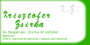 krisztofer zsirka business card
